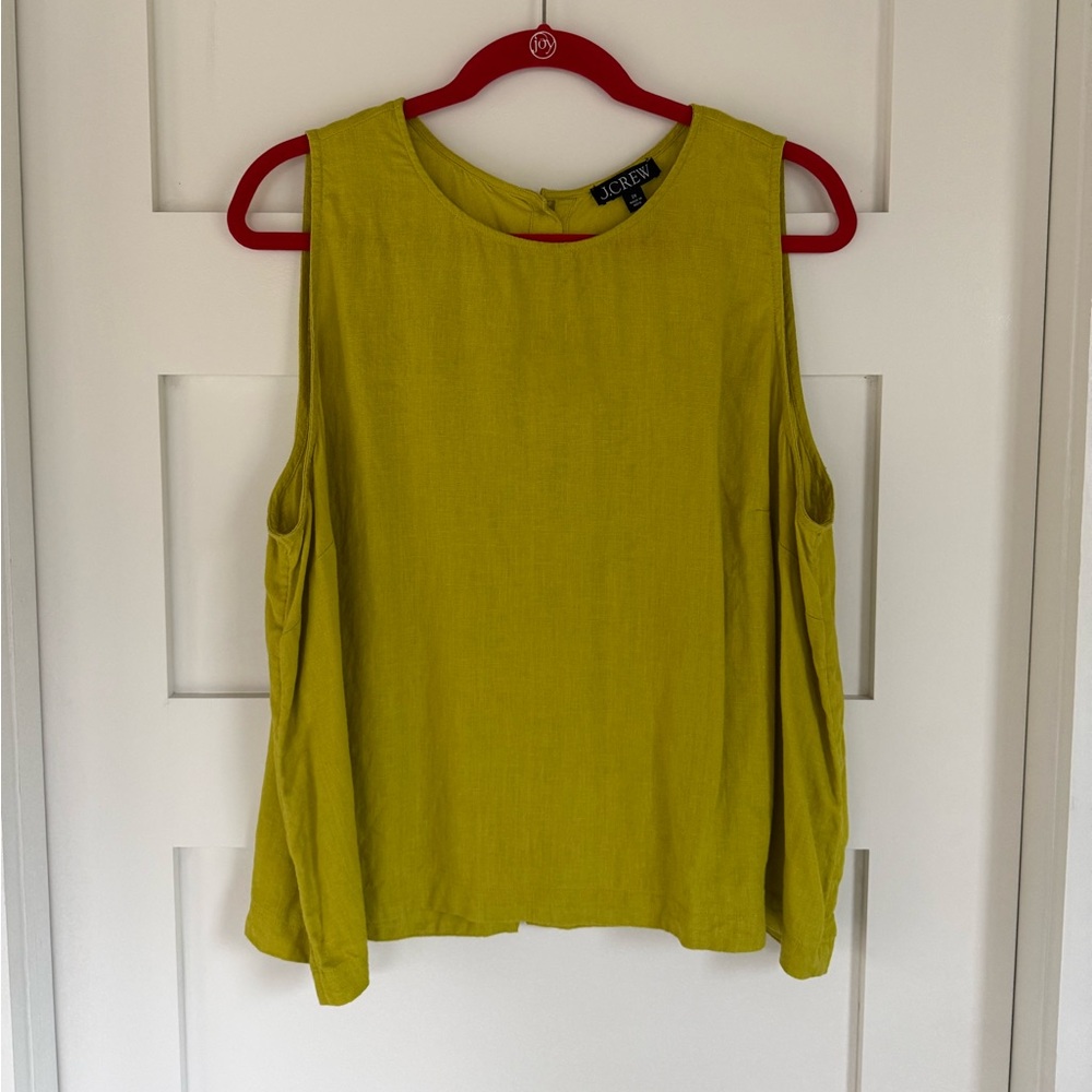 J Crew Chartreuse Linen Top